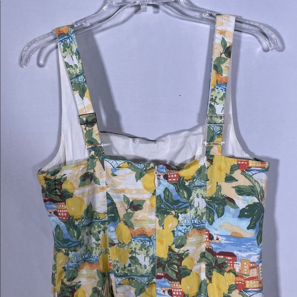 ABERCROMBIE AND FITCH WOMENS MILA STRETCH MIDI DRESS LEMONS LARGE PETITE NEW - Picture 7 of 11